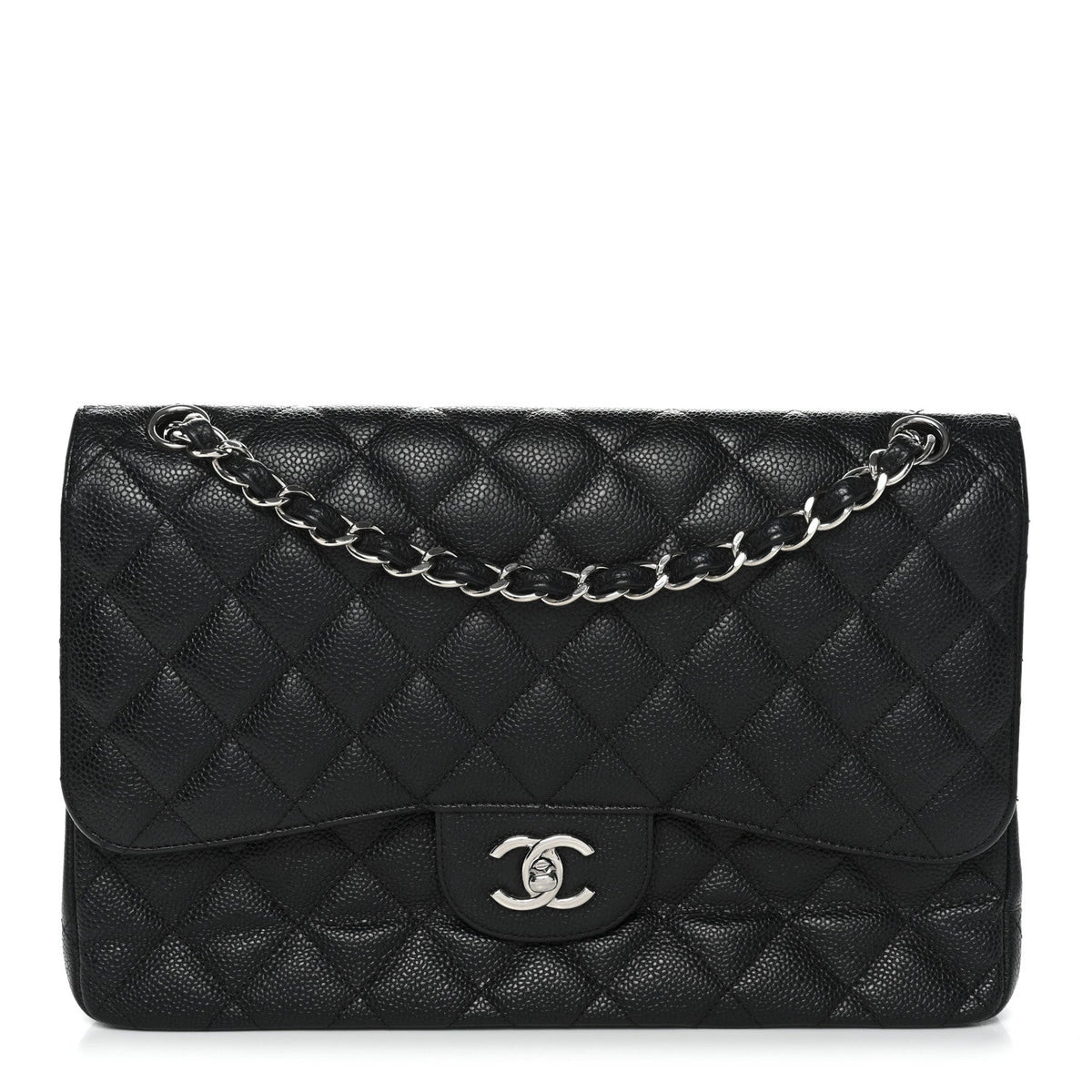 Chanel Caviar Quilted Jumbo Double Flap Black