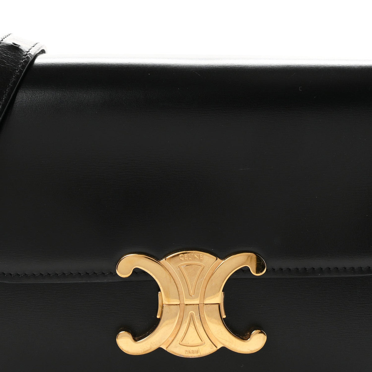 Celine Shiny Calfskin Teen Triomphe Black