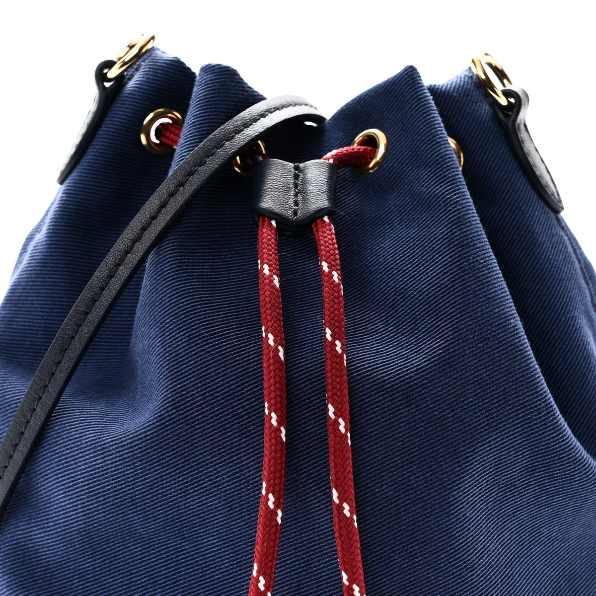 Miu Miu Canvas Gabardine Pouch Bucket Bag Indaco Amaranto