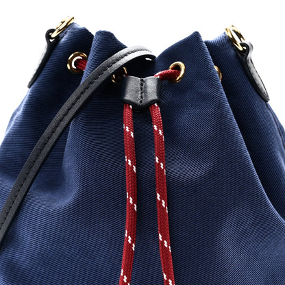 Miu Miu Canvas Gabardine Pouch Bucket Bag Indaco Amaranto