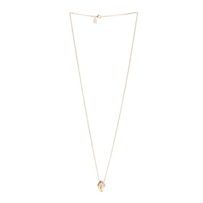 Cartier 18K Tricolor Gold Diamond Trinity Cushion Pendant Necklace