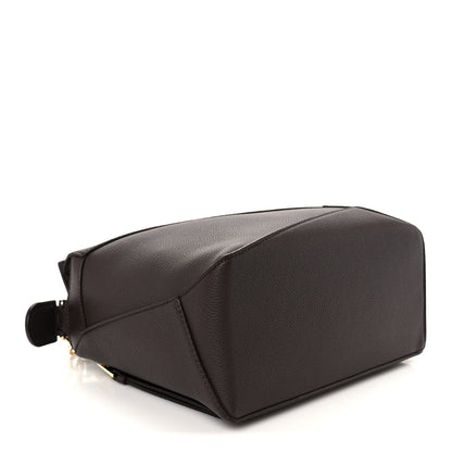 Loewe Soft Grained Calfskin Small Puzzle Edge Bag Dark Chestnut