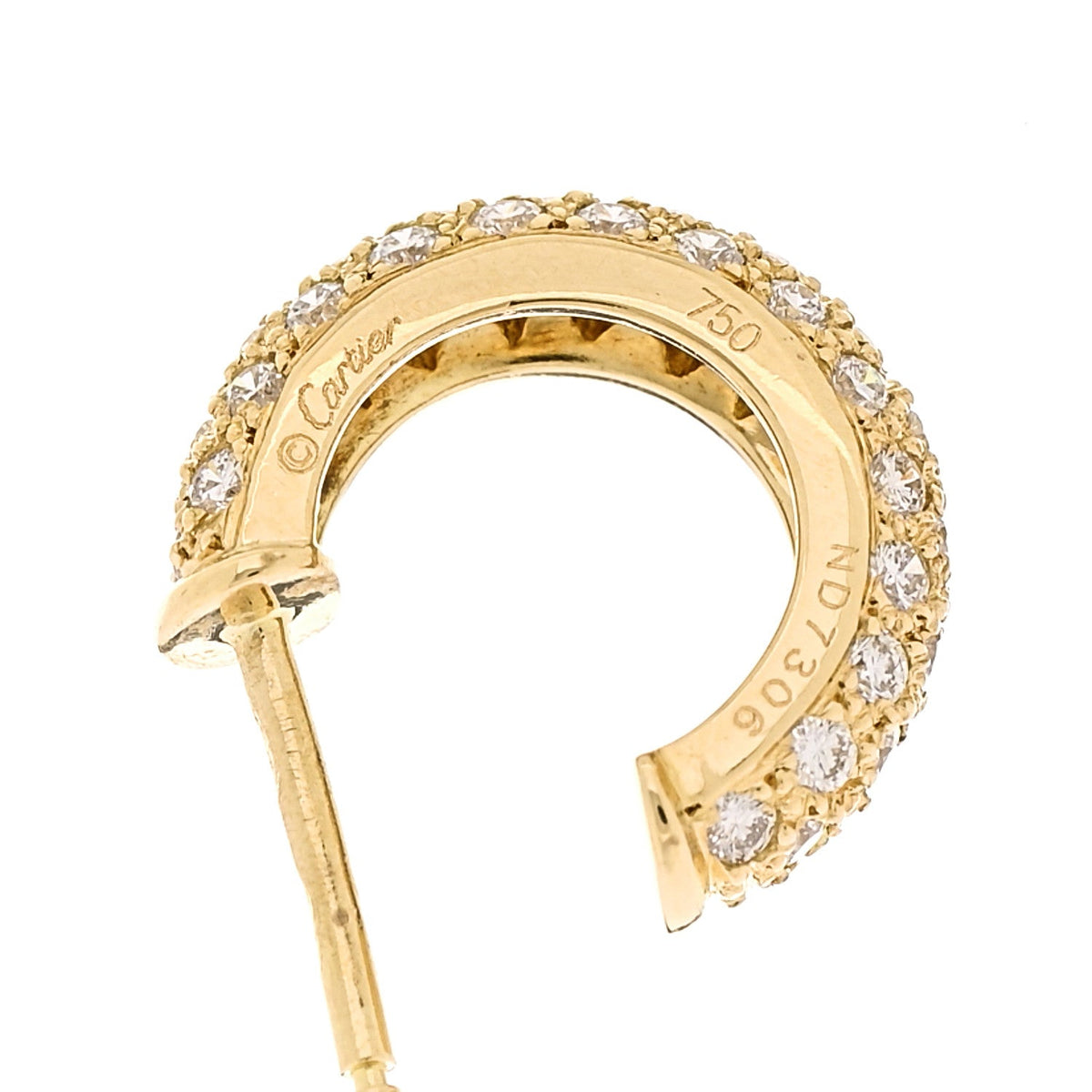 Cartier 18K Yellow Gold Diamond Etincelle De Cartier Hoop Earrings