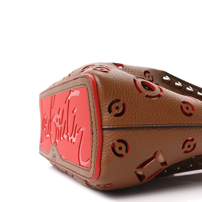 Christian Louboutin Calfskin Mini Cabarock Spikes Tote Biscotto