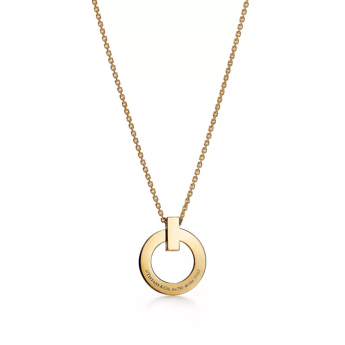 18K Gold Diamond Tiffany T1 Pendant