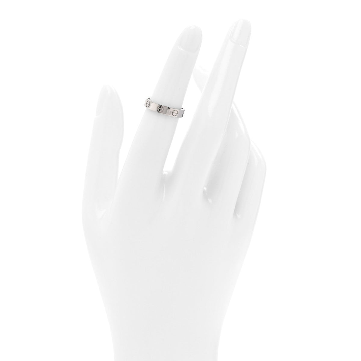 Cartier 18K White Gold LOVE Wedding Band Ring 48 4.5