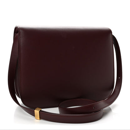 Celine Box Calfskin Medium Classic Box Flap Bag Burgundy