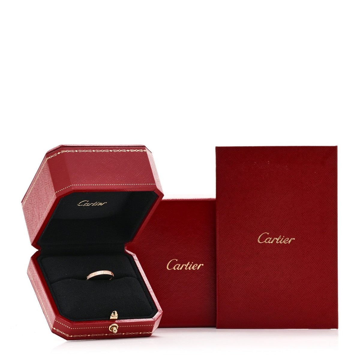 Cartier 18K Pink Gold Diamond 2.6mm LOVE Wedding Band Ring 50 5.25
