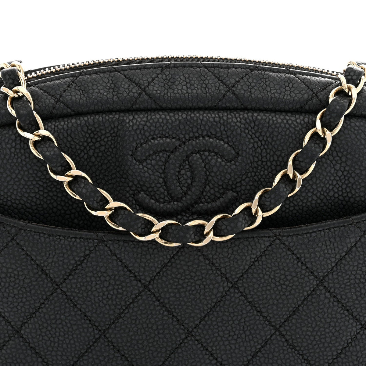 Chanel Iridescent Caviar Quilted Small Coco Tassel Camera Case Black