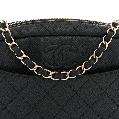 Chanel Iridescent Caviar Quilted Small Coco Tassel Camera Case Black