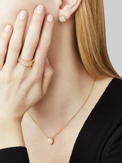18K Gold Diamond VCA Perlée Earrings