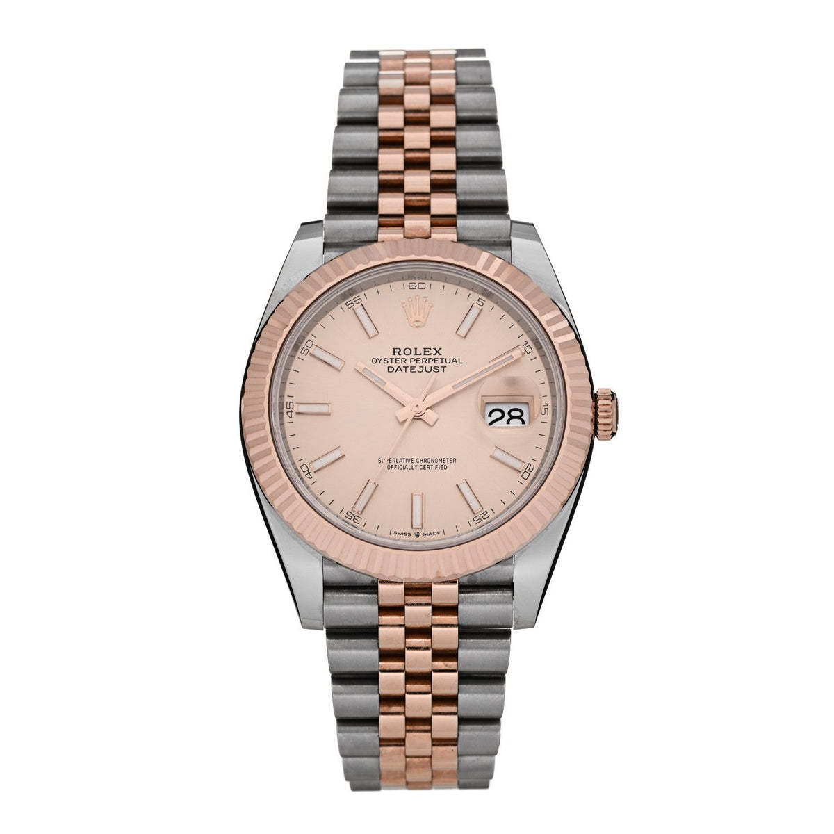 Rolex Stainless Steel 18K Everose Gold Men's 41mm Datejust Watch 126331
