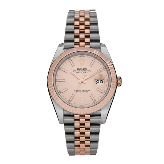 Rolex Stainless Steel 18K Everose Gold Men's 41mm Datejust Watch 126331