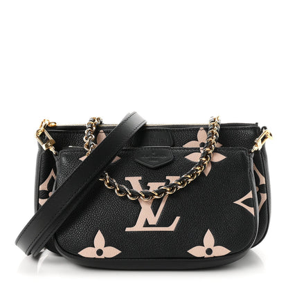 Louis Vuitton Monogram Empreinte Giant Multi Pochette Accessoires Black Beige
