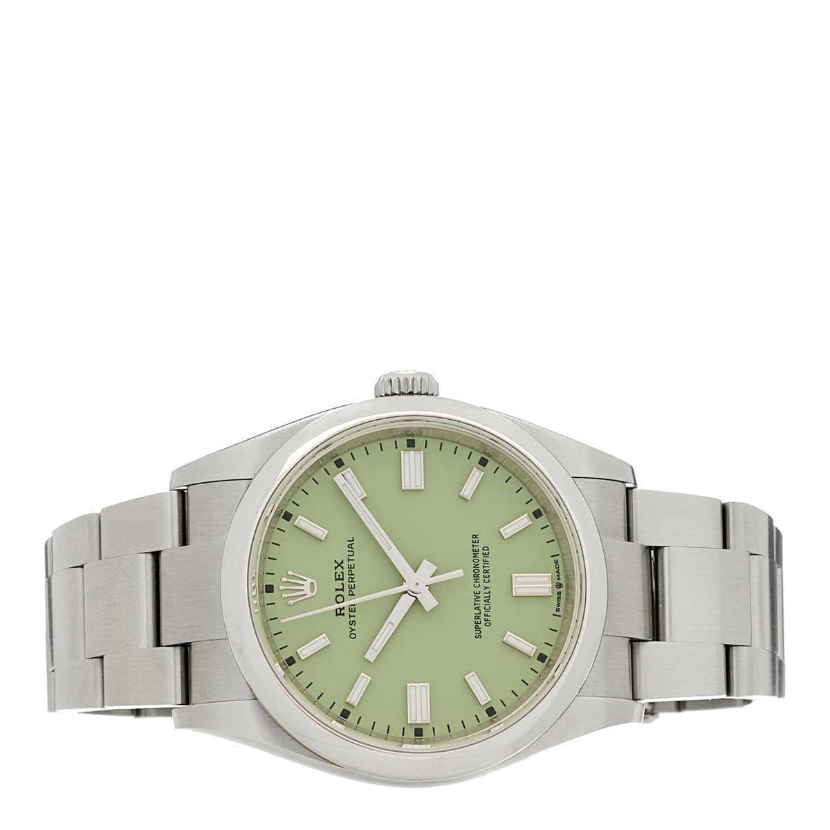 Rolex Stainless Steel 36mm Oyster Perpetual Watch Pistachio 126000