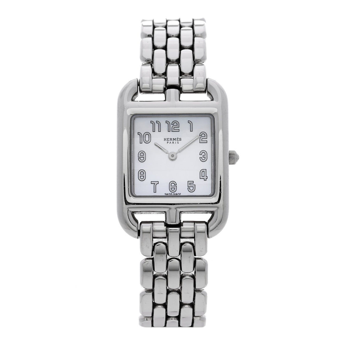 Hermes Stainless Steel 23mm Cape Cod Quartz Watch Etoupe