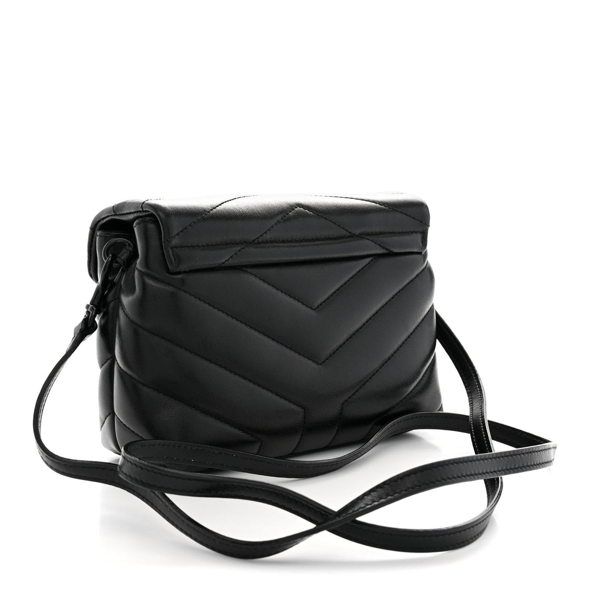 Saint Laurent Calfskin Toy Loulou Crossbody Bag Black