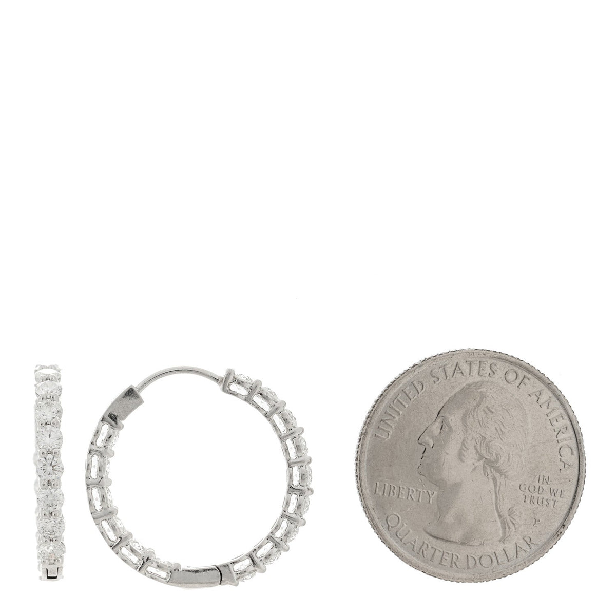 Tiffany Platinum Diamond 2.39ctw Inside-Out Hoop Earrings