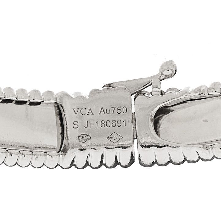 Van Cleef & Arpels 18K White Gold Perlee Signature Bangle Bracelet S