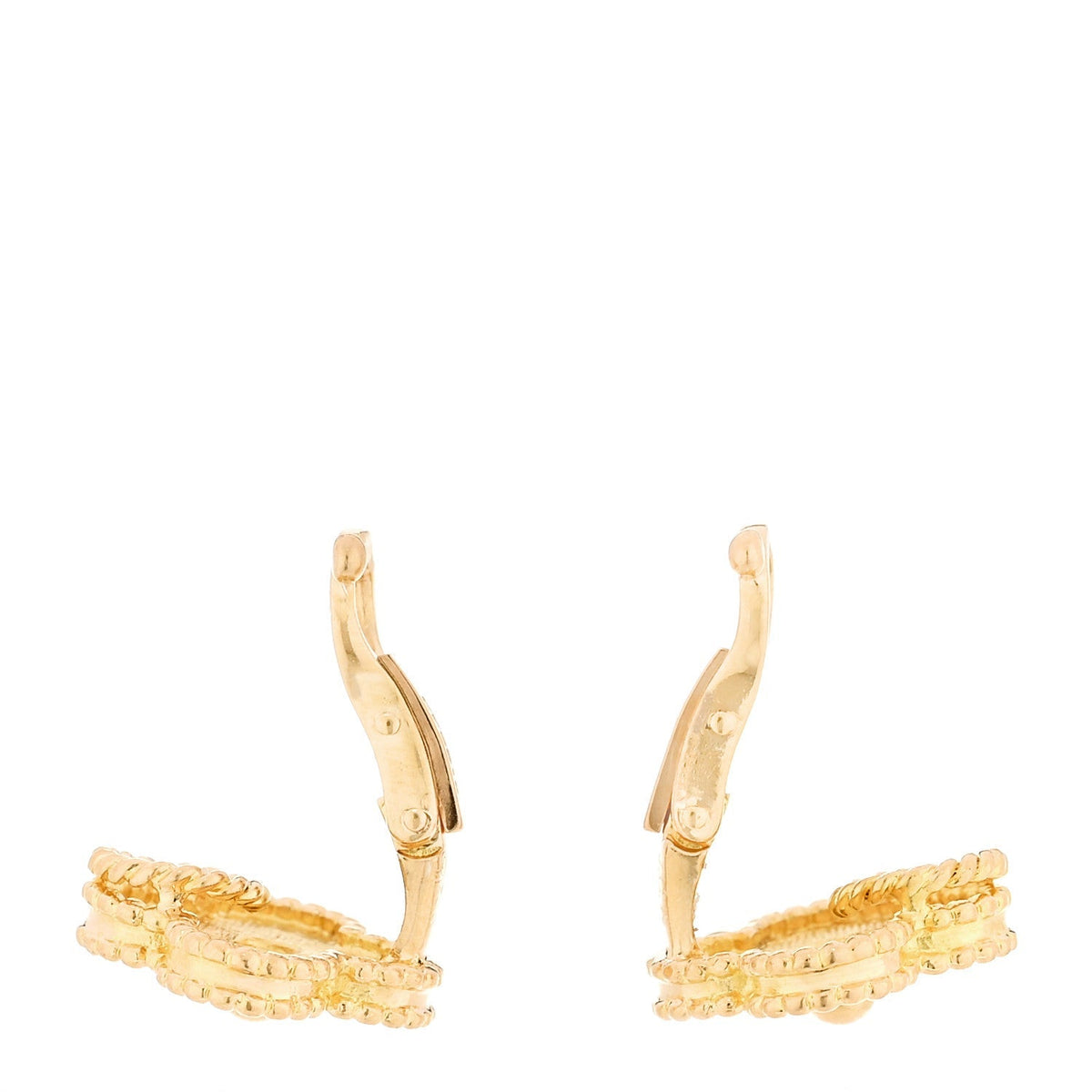 Van Cleef & Arpels 18K Yellow Gold Vintage Alhambra Clip On Earrings