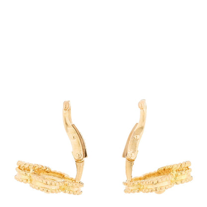 Van Cleef & Arpels 18K Yellow Gold Vintage Alhambra Clip On Earrings
