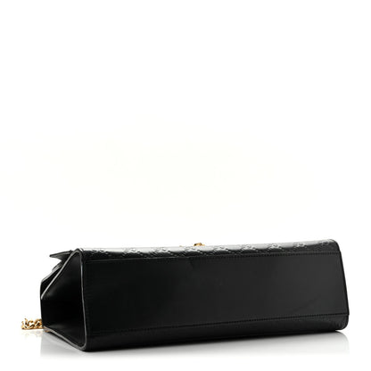 Gucci Guccissima Leather Medium Padlock Shoulder Bag Black