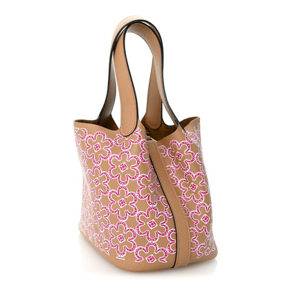 Hermes Swift Micro Lucky Daisy Picotin Lock Bag Chai Rose White