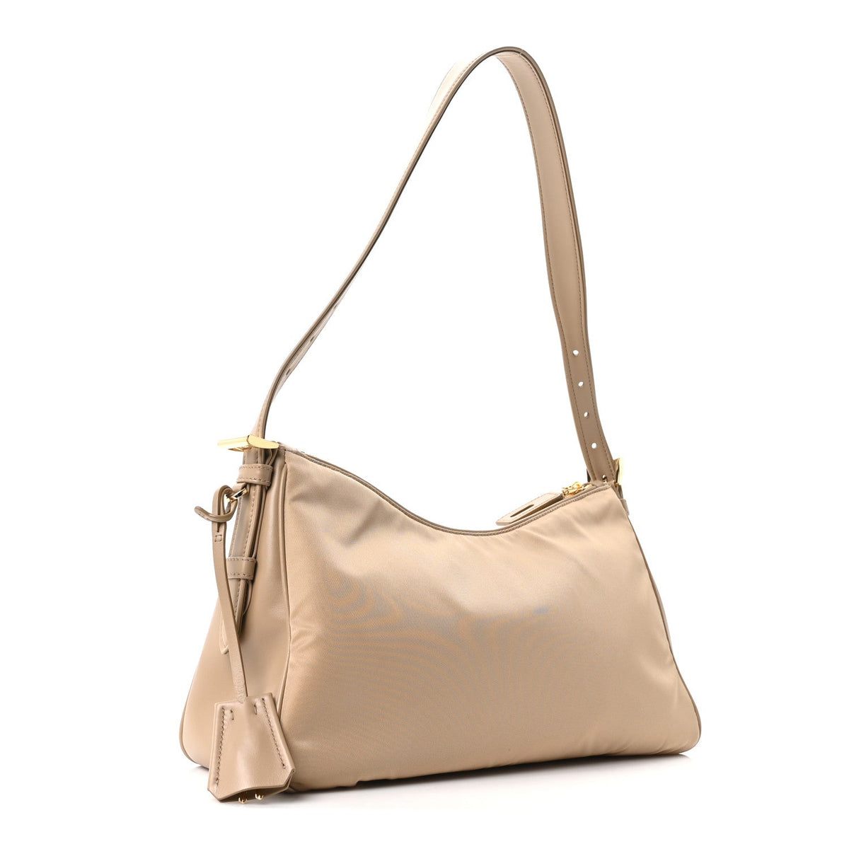 Prada Re-Nylon Vitello Large Aimee Shoulder Bag Cammello
