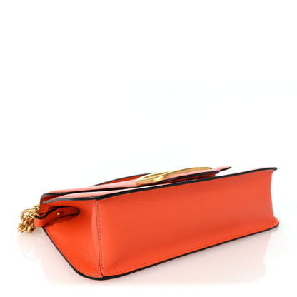 Valentino Garavani Calfskin Vlogo Loco Shoulder Bag Orange