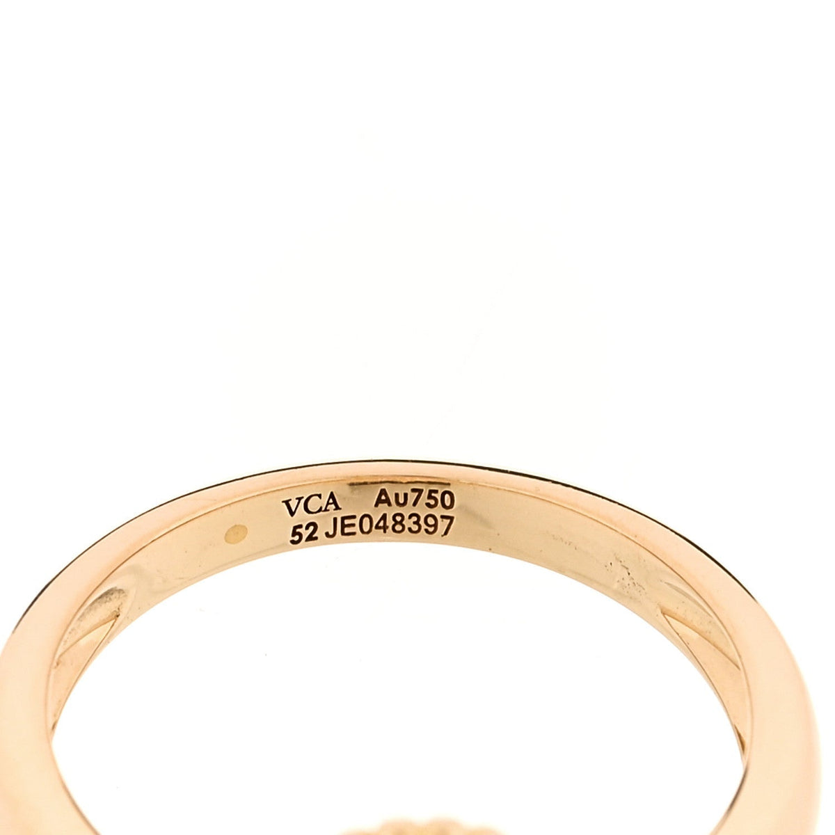Van Cleef & Arpels 18K Yellow Gold Diamond Carnelian Vintage Alhambra Ring 52 6