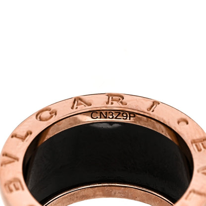 Bulgari 18K Rose Gold Black Ceramic B.Zero1 Four-Band Ring