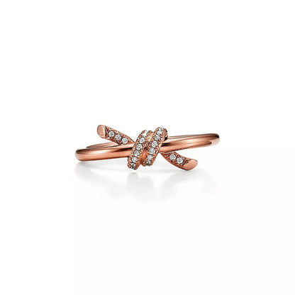 18K Gold Diamond Tiffany Knot Ring