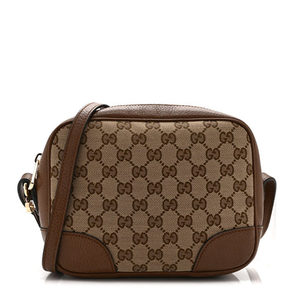 Gucci Monogram Mini Bree Messenger Bag Beige Tabacco