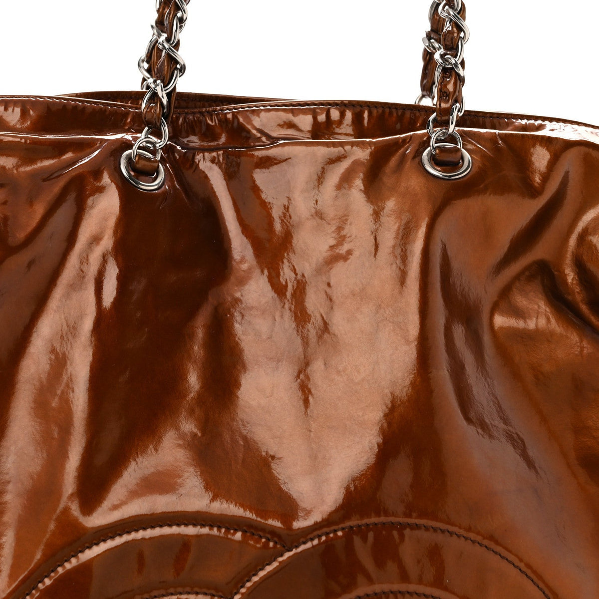 Chanel Patent Bonbons Shopper Tote Bronze 1982111