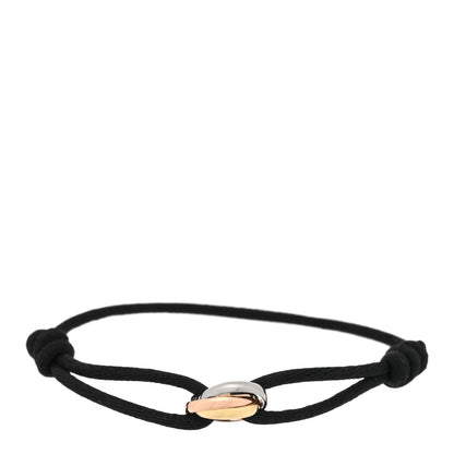 Cartier 18K Tri-Color Gold Trinity Adjustable Cord Bracelet Black