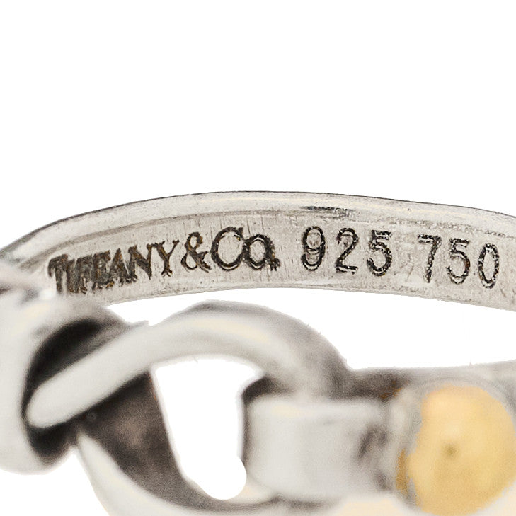 Tiffany Sterling Silver 18K Yellow Gold Hook Ring 53 6.25