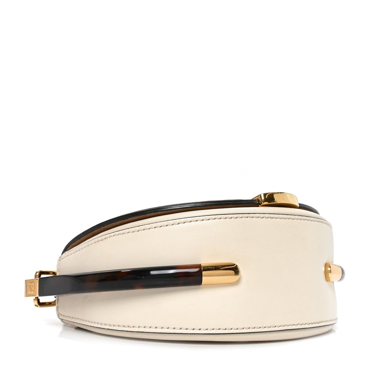 Fendi Vitello King Plexiglass Moonlight Shoulder Bag White Ice