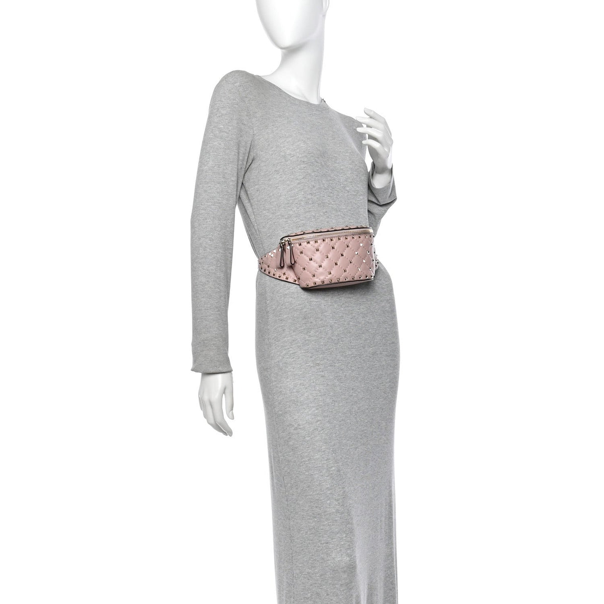Valentino Garavani Lambskin Rockstud Spike Belt Bag 85 Water Rose