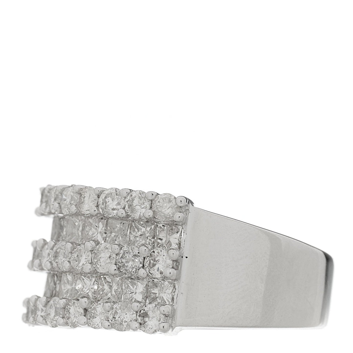 Parker & West by FASHIONPHILE14K White Gold Diamond 1.71ctw Five Row Round Princess Cut Band Ring 54 7