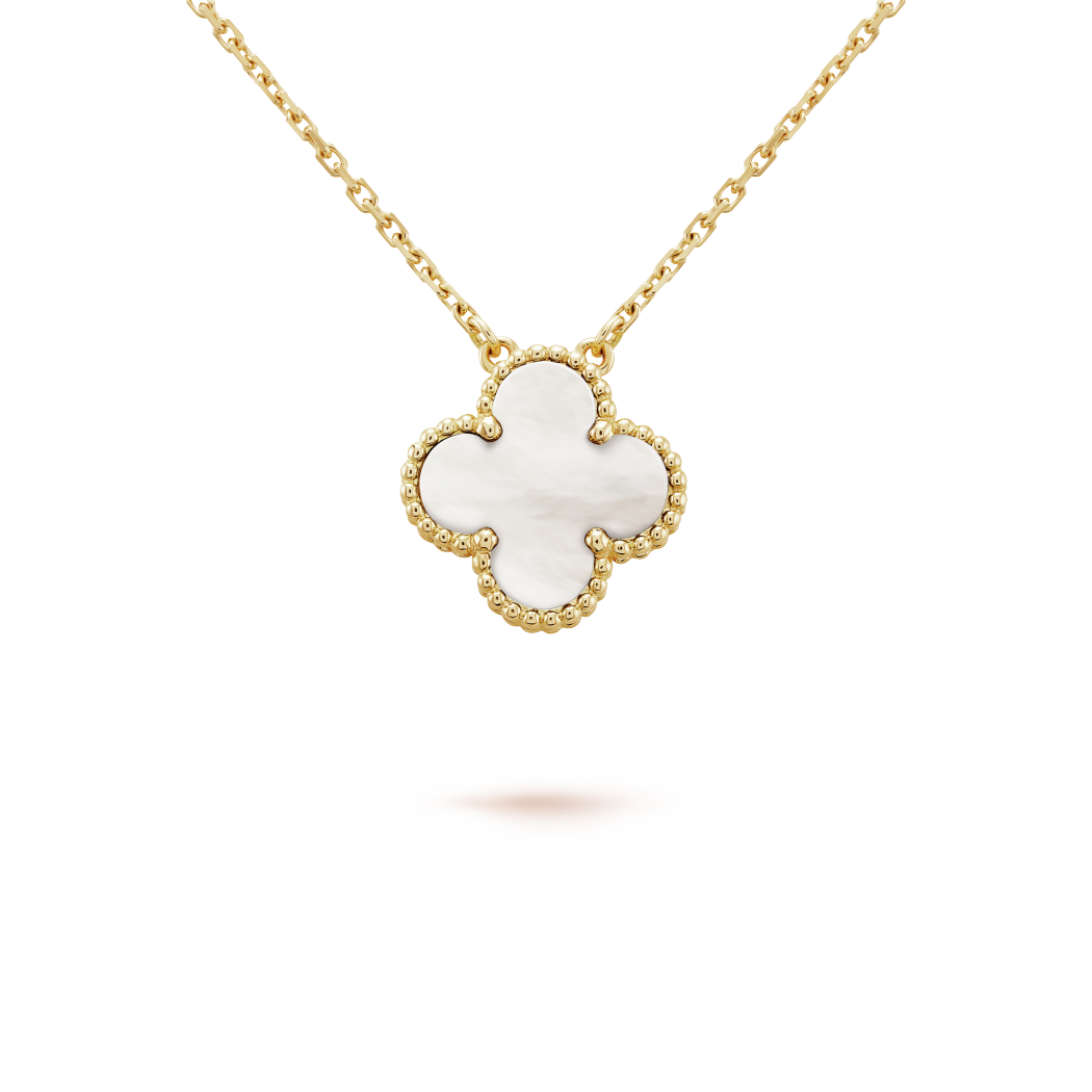 18K Yellow Gold MOP VCA Vintage Alhambra Pendant