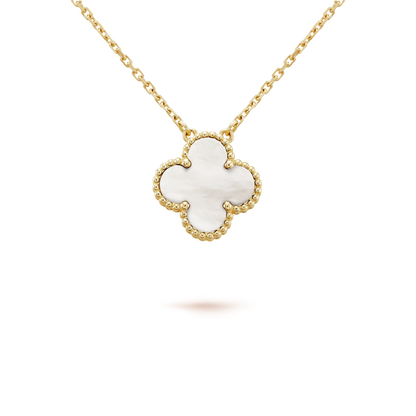 18K Yellow Gold MOP VCA Vintage Alhambra Pendant