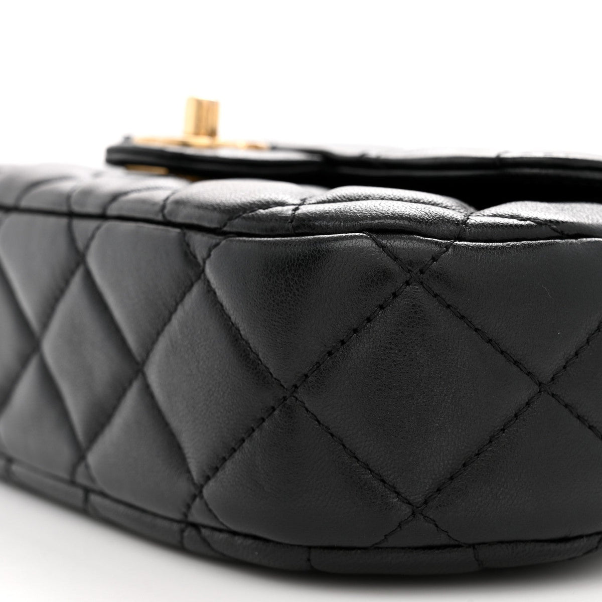 Chanel Lambskin Quilted Baywatch Top Handle Flap Black