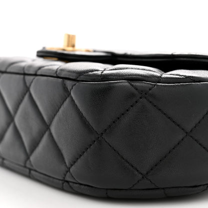 Chanel Lambskin Quilted Baywatch Top Handle Flap Black