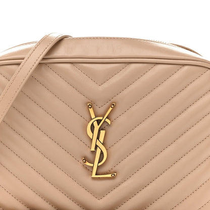 Saint Laurent Calfskin Matelasse Lou Camera Bag Dark Beige