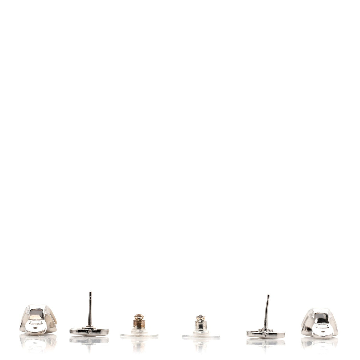 Chanel Metal CC Turnlock Drop Earrings Silver