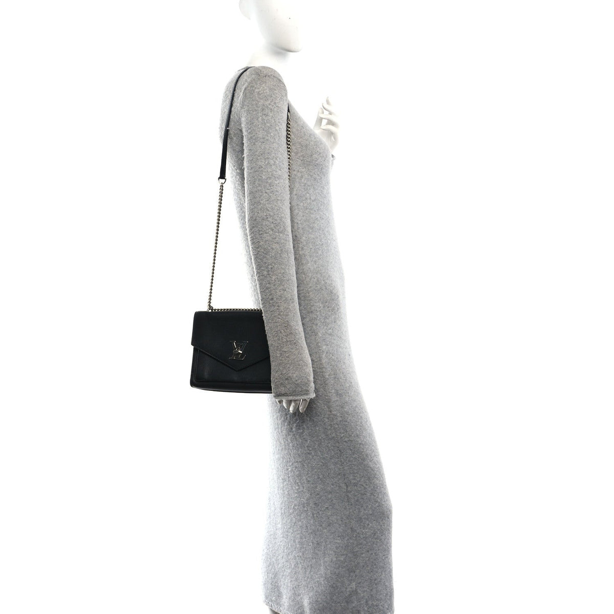 Louis Vuitton Soft Calfskin My Lockme Chain Bag BB Black