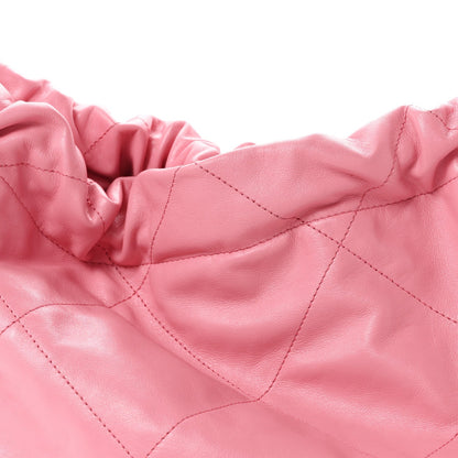 Chanel Shiny Calfskin Quilted Chanel 22 Bag Pink
