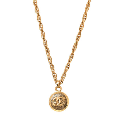 Chanel Metal CC Chain Pendant Necklace Gold