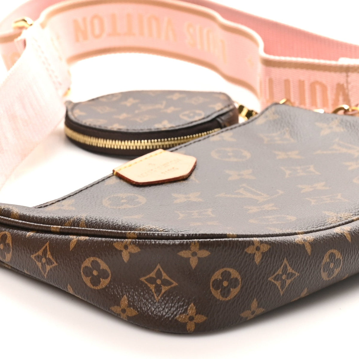 Louis Vuitton Monogram Coated Canvas Multi Pochette Accessories Rose Clair