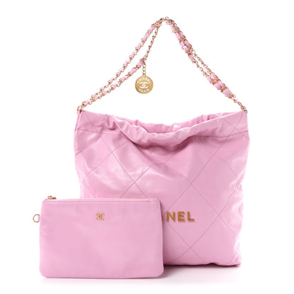 Chanel Shiny Calfskin Quilted Small 22 Pink
